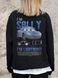 Жіночий Утеплений Оверсайз Світшот На Флісі З Принтом Without Sally Black 8055649 фото 1