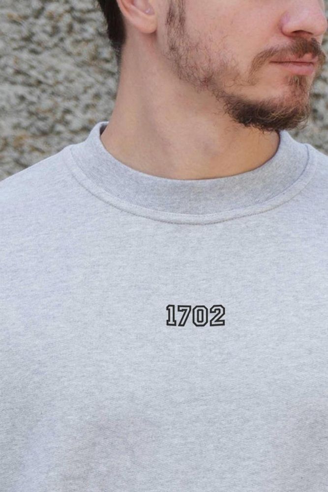 Мужской Утепленный Оверсайз Свитшот На Флисе С Принтом Without Streetwear Gray 8055764 фото