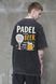 Чоловіча Виварена Оверсайз Футболка Without Washed З Принтом Padel And Beer Black 8056362 фото 1
