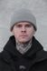 Подовжена чоловіча Трикотажна Шапка Біні Докер сіра Without вигляд спереду