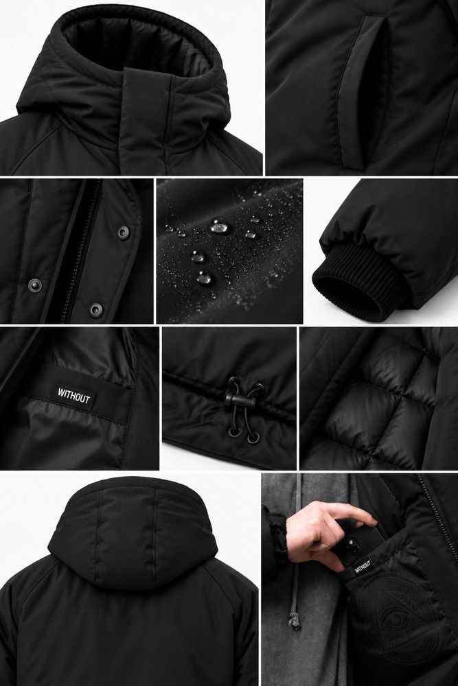 Женская Теплая Удлиненная Зимняя Куртка Парка Without Snowman 27 Black 8056711 фото