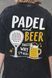 Женская Варёная Оверсайз Футболка Without Washed с Принтом Padel And Beer Black 8056363 фото 2