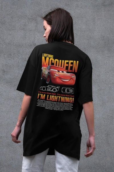 Жіноча Оверсайз Футболка Without З Принтом Mcqueen Black 8049653 фото