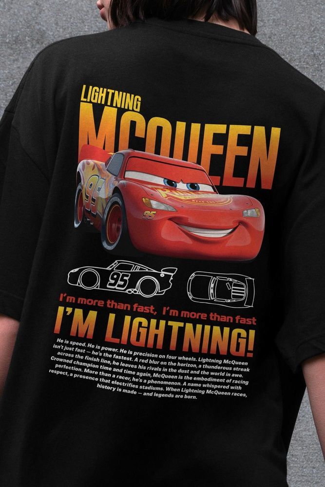 Жіноча Оверсайз Футболка Without З Принтом Mcqueen Black 8049653 фото