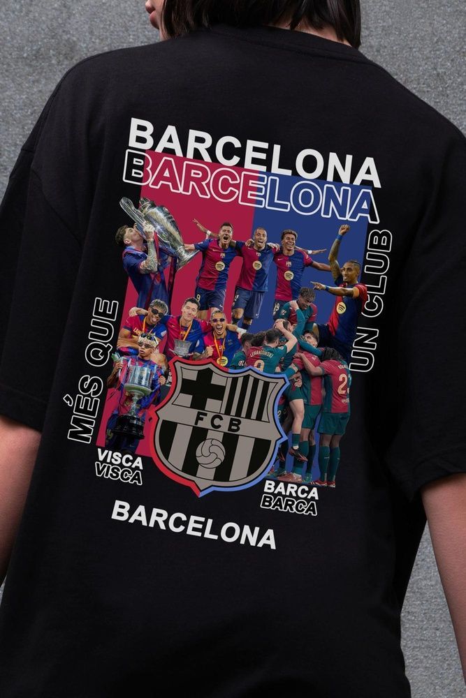 Жіноча Оверсайз Футболка Without З Принтом Barcelona Black 8056228 фото