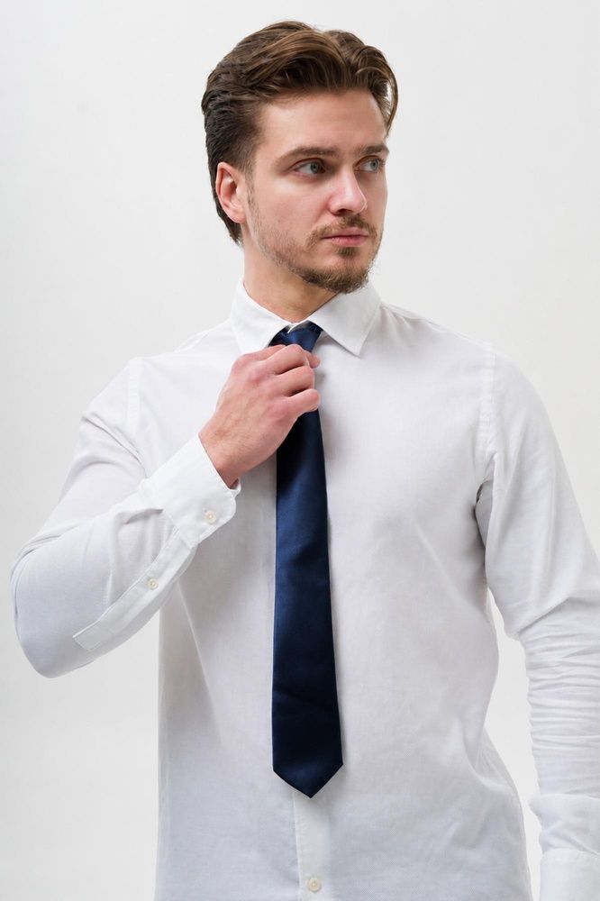 Чоловіча Вузька Класична Краватка Without Castle Dark Blue 8056553 фото