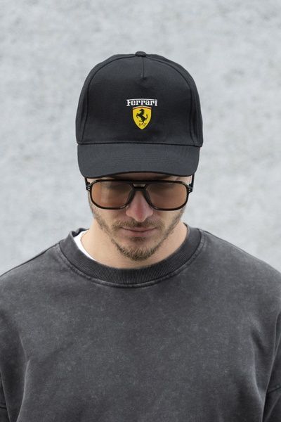 Чоловіча Кепка Бейсболка Тракер Without З Принтом Ferrari Black 8049783 фото