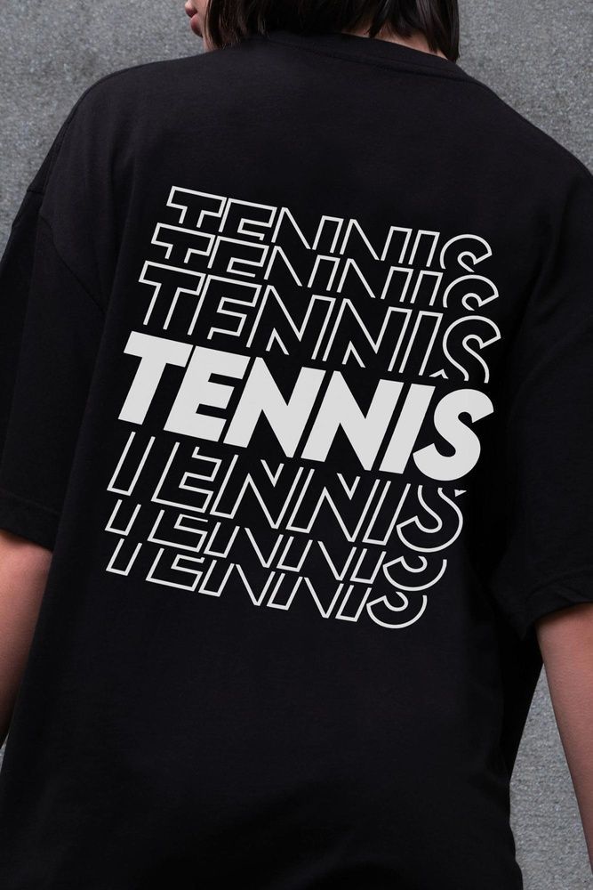 Жіноча Оверсайз Футболка Without З Принтом Tennis Black 8056296 фото