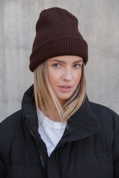 Подовжена Трикотажна Шапка Біні Докер Without Dominic Brown Woman 8055958 фото