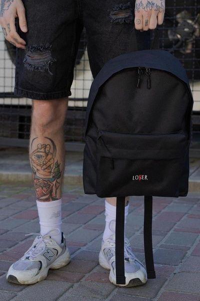 Чоловічий Повсякденний Рюкзак Шкільний Without Compact З Принтом Lover Black 8049968 фото