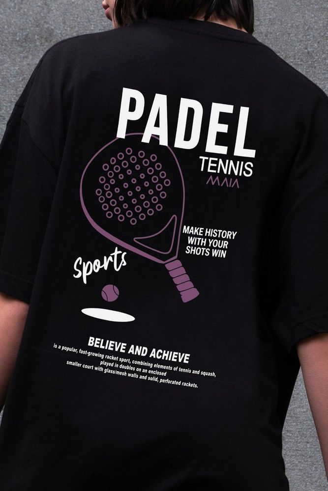 Жіноча Оверсайз Футболка Without З Принтом Padel Tennis Black 8056274 фото