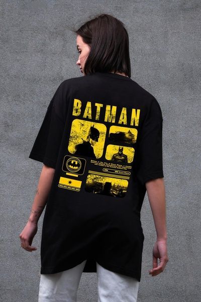 Жіноча Оверсайз Футболка Without З Принтом Batman Black 8056230 фото