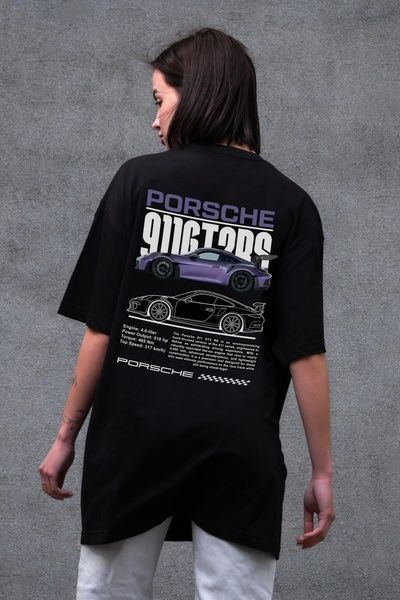 Жіноча Оверсайз Футболка Without З Принтом Porsche Black 8056280 фото