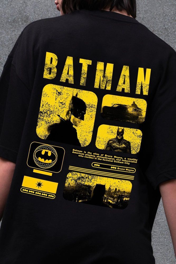 Жіноча Оверсайз Футболка Without З Принтом Batman Black 8056230 фото