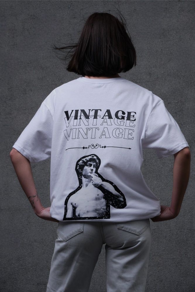Жіноча Оверсайз Футболка З Принтом Without Vintage Black 8049247 фото