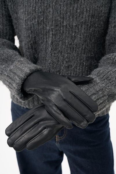 Жіночі Перчатки З Натуральної Шкіри Та Хутром Кролика Without Montana Black 8056850 фото