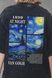 Жіноча Виварена Оверсайз Футболка Without Washed З Принтом Van Gogh Black 8056393 фото 2