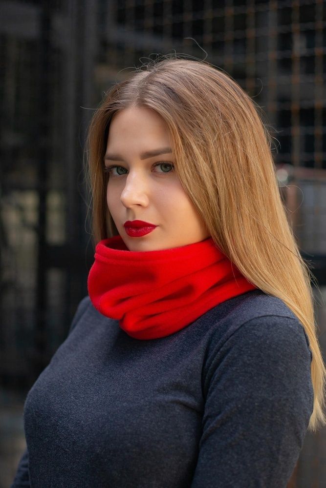 Теплий флісовий баф Without червний вигляд збоку