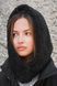 Тепла Жіноча Шапка Капюшон Капор Теді На Флісі Чорна Without вигляд на моделі спереду