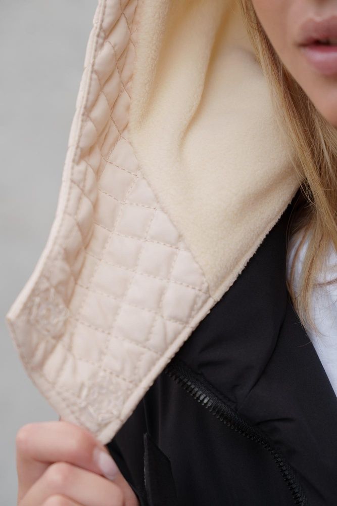 Тепла Шапка Капюшон Капор На Флісі В Велику Клітинку Without Jesica Beige Woman 8055921 фото