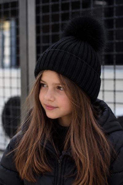 Дитяча Зимова Шапка Для Дівчинки Without General Black 8056637 фото