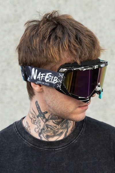 Мужские Лыжные Очки Горнолыжные Маска Зеркальная Without Nafe Black&Purple 8056591 фото