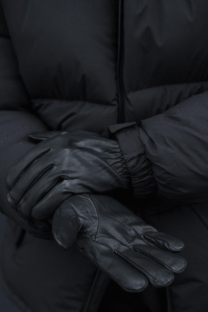 Чоловічі Перчатки З Натуральної Шкіри Та Хутром Кролика Without Montana Black 8056851 фото