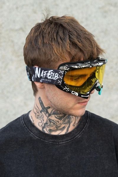 Мужские Лыжные Очки Горнолыжные Маска Зеркальная Without Nafe Black&Yellow 8056593 фото