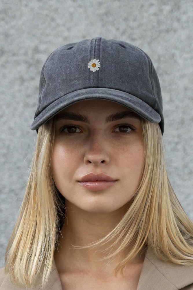 Жіноча Кепка Бейсболка Vintage Without З Принтом Flower Black 8049822 фото