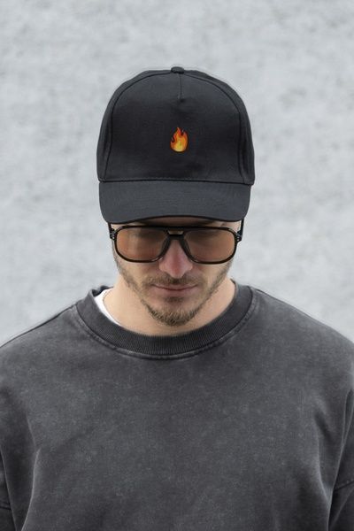 Чоловіча Кепка Бейсболка Тракер Without З Принтом Fire Black 8049747 фото