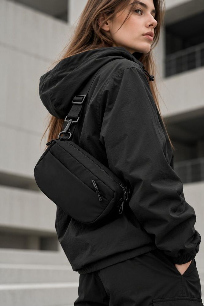 Жіноча Сумка Месенджер Через Плече Барсетка Крос-Боді Without Sarancha Нейлон Black 8056869 фото