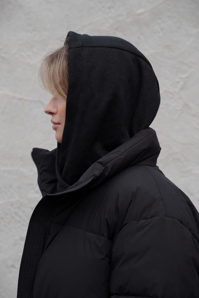 Тепла Шапка Капюшон Капор Текстильний На Флісі Without Mathilda Black Woman 8055927 фото