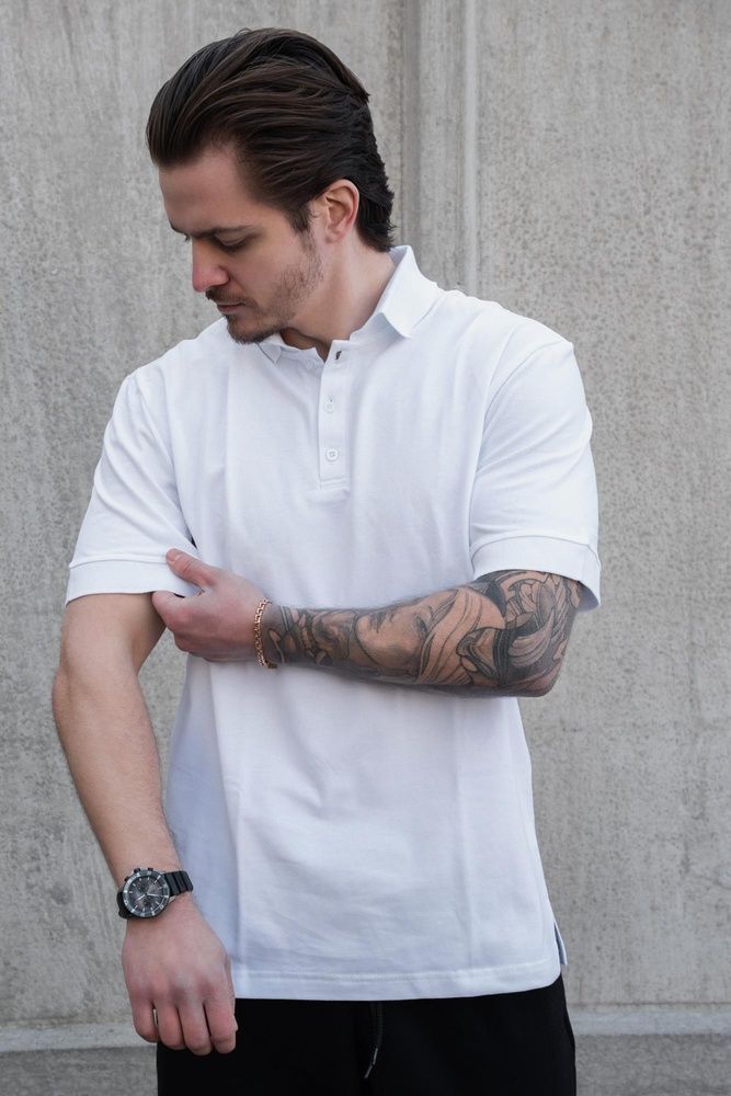 Чоловіча Футболка Поло З Ґудзиками Теніска Without Polo White 8056215 фото