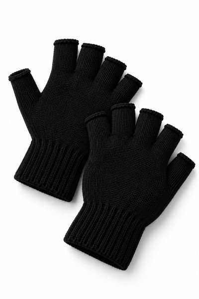 Унісекс Чорні Сенсорні Перчатки Without Finger 8056735 фото