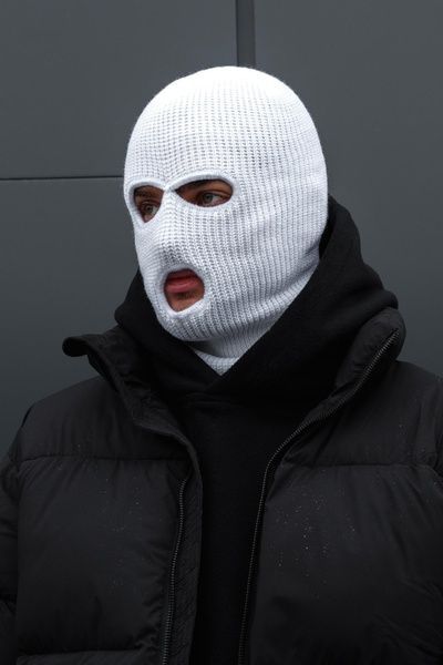 Чоловіча Тепла Зимова Дихаюча Універсальна Балаклава Without Control White 8056776 фото