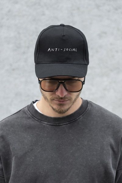 Мужская Кепка Бейсболка Тракер Without З Принтом AntiSocial Black 8049769 фото