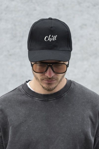 Чоловіча Кепка Бейсболка Тракер Without З Принтом Chill Black 8049755 фото
