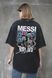 Женская Варёная Оверсайз Футболка Without Washed с Принтом Messi Black 8056353 фото 1