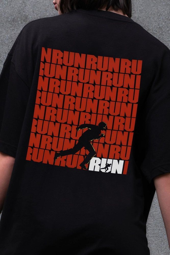 Жіноча Оверсайз Футболка Without З Принтом Run Black 8056288 фото
