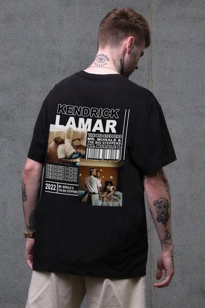 Чоловіча Оверсайз Футболка Without З Принтом Kendrick Black 8056255 фото