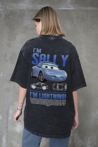 Жіноча Виварена Оверсайз Футболка Without Washed З Принтом Sally Black 8056157 фото
