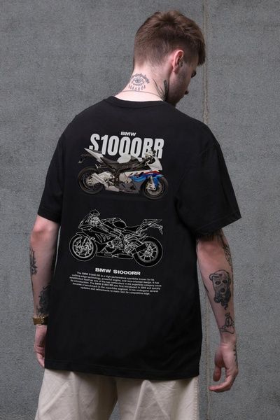Чоловіча Оверсайз Футболка Without З Принтом S1000RR Black 8056289 фото