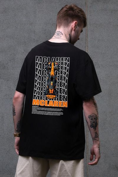 Чоловіча Оверсайз Футболка Without З Принтом Mclaren Black 8049648 фото