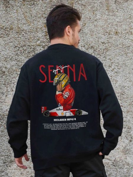 Чоловічий Утеплений Оверсайз Світшот На Флісі З Принтом Without Senna Black 8055650 фото