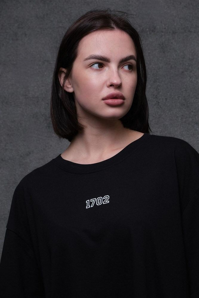 Жіноча Оверсайз Футболка Without З Принтом G63 Black 8056242 фото