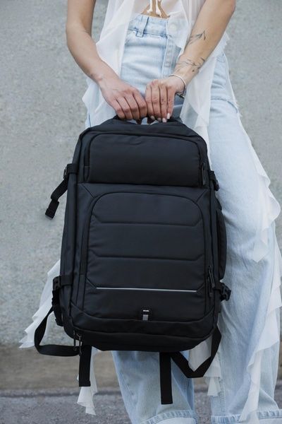 Жіночий Рюкзак Ручна Поклажа З Розширенням Without Reflective Classic USB Black 8049685 фото