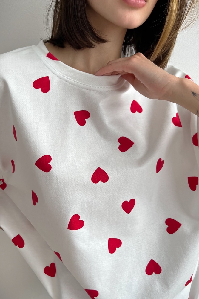 Жіноча оверсайз футболка Red Heart Without White 8049296 фото